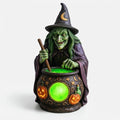 Witch Cauldron Resin Table Lamp with Neon Green LED