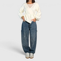 Pantaloni da donna a gamba ampia - Pantaloni a vita alta