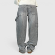 Blugi de damă cu talie înaltă și croială cu pantaloni largi