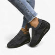 Women's Denim Slip-On Sneakers - Casual and Comfortable