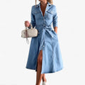 Casual Denim Dress with Button Detail