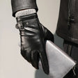 Men's Leather Gloves with Cashmere Lining and Touchscreen Function
