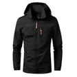 Men's Waterproof Windproof Hiking Jacket - Multiple Zip Pockets